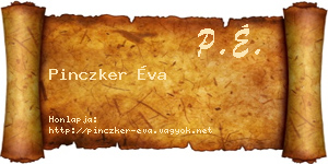 Pinczker Éva névjegykártya